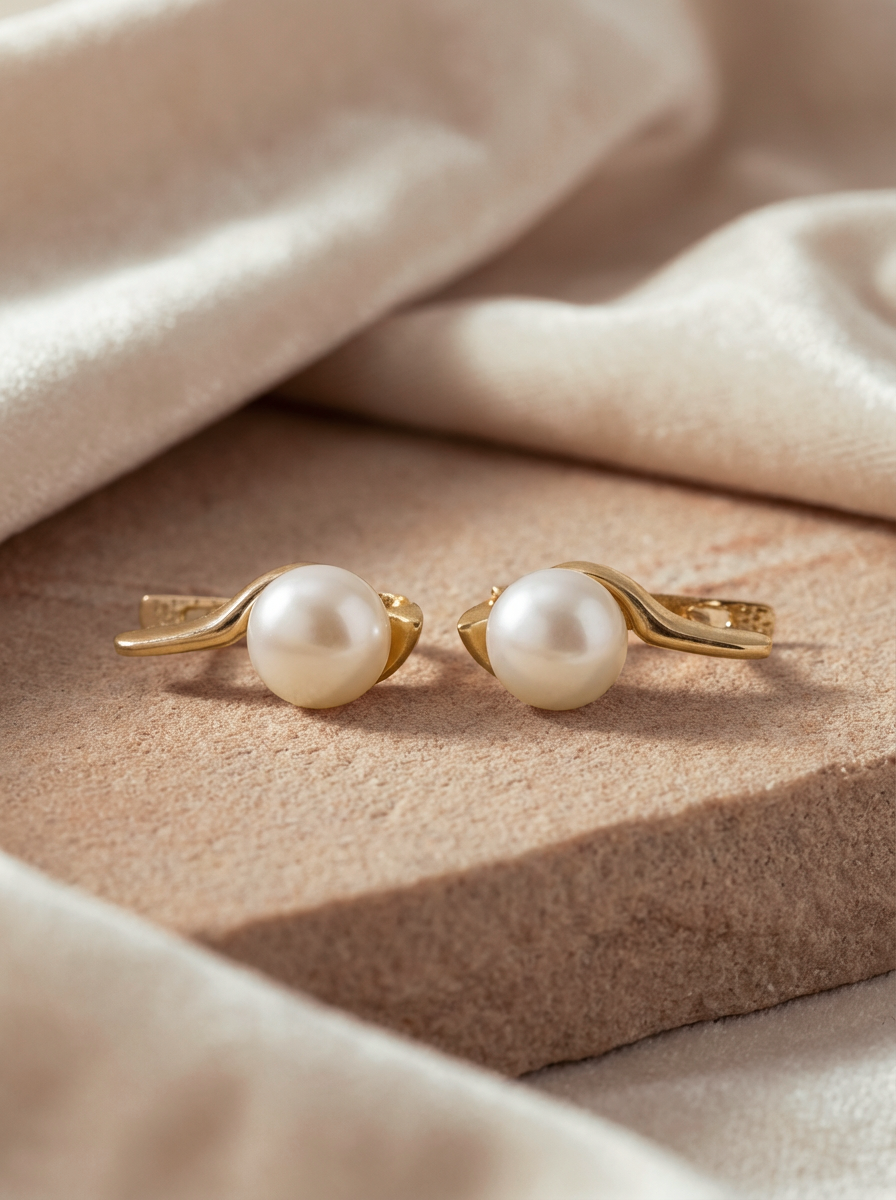 Claire Gold Pearl Earrings