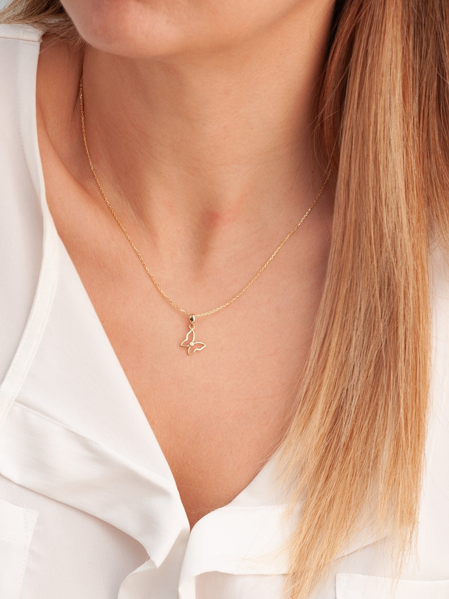 Lucky Butterfly Gold Pendant