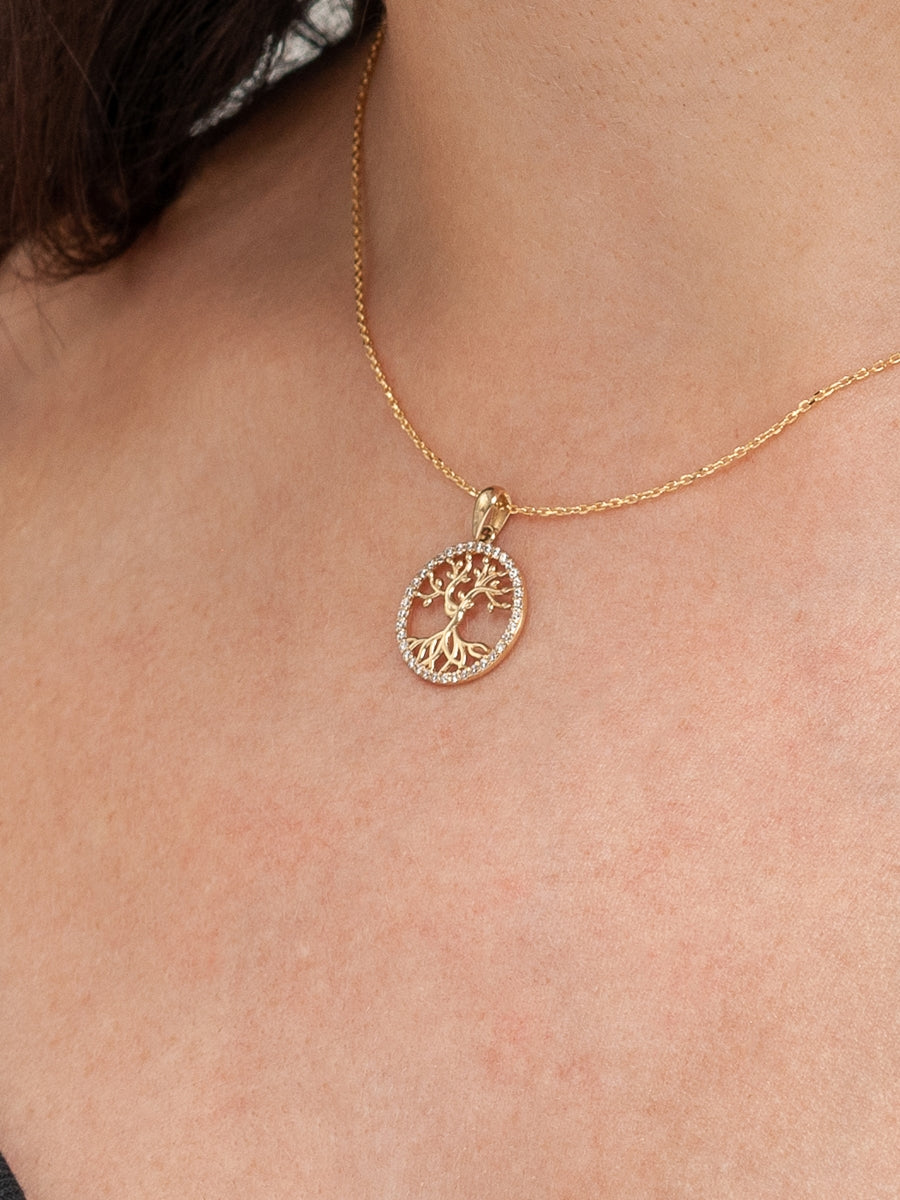 Cosmic Roots Gold Pendant
