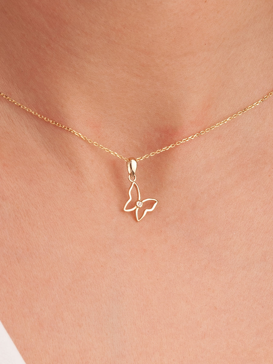 Lucky Butterfly Gold Pendant