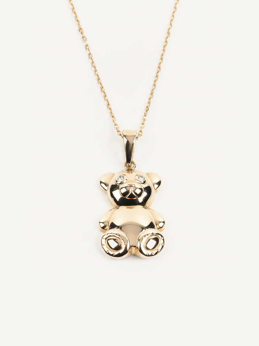 Golden Bear Charm Necklace