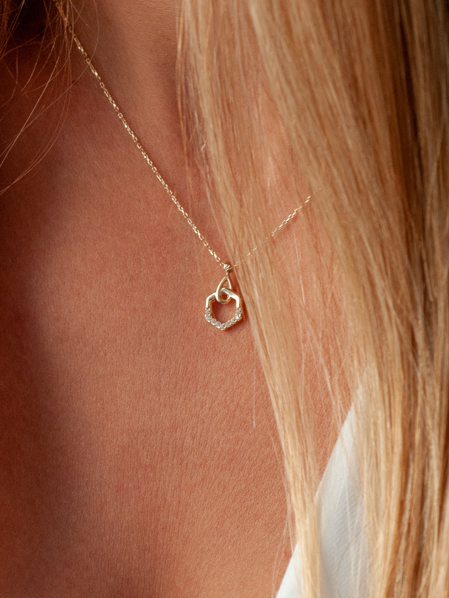 Aurora Hex Gold Necklace