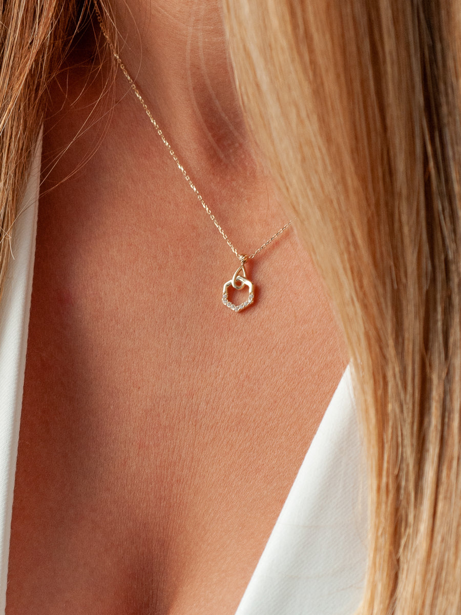 Aurora Hex Gold Necklace