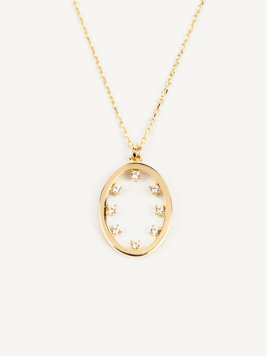 Luna Oval Gold Necklace