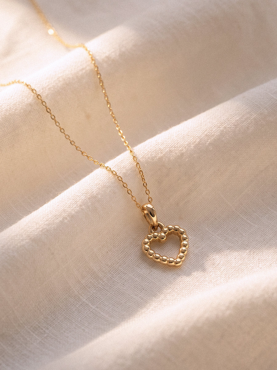 Puffed Heart Gold Pendant