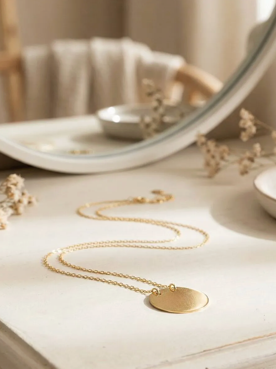 Serene Gold Disc Necklace