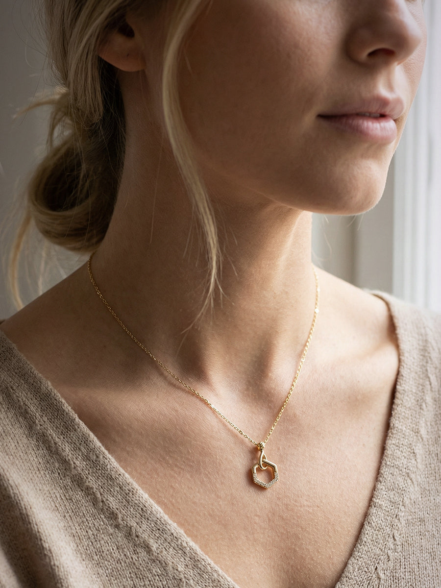 Aurora Hex Gold Necklace