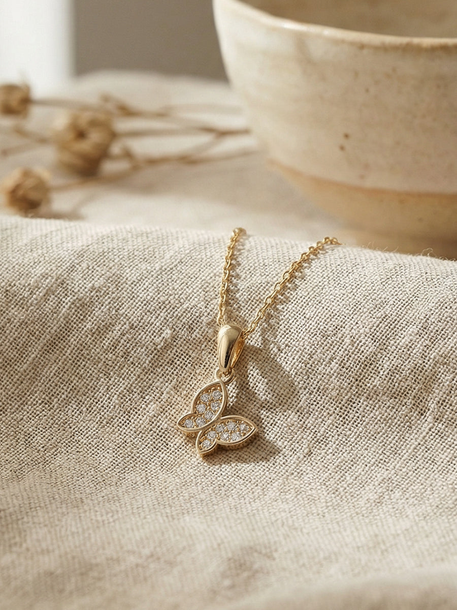 Sweet Butterflies Gold Pendant