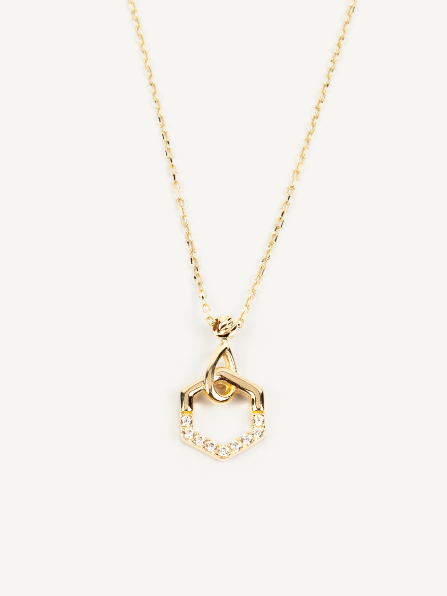 Aurora Hex Gold Necklace