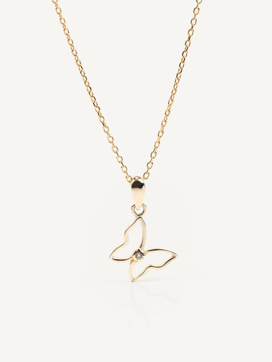 Lucky Butterfly Gold Pendant