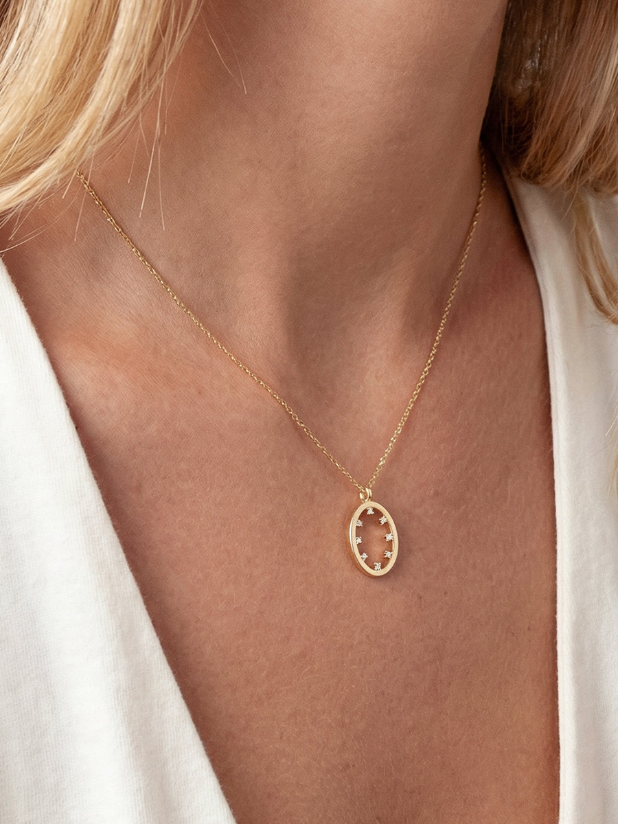 Luna Oval Gold Necklace