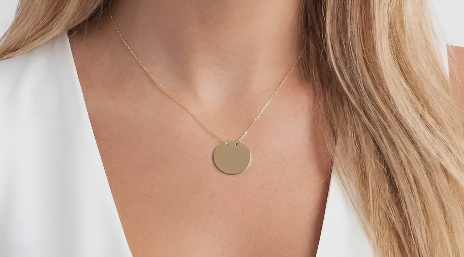 Serene Gold Disc Necklace